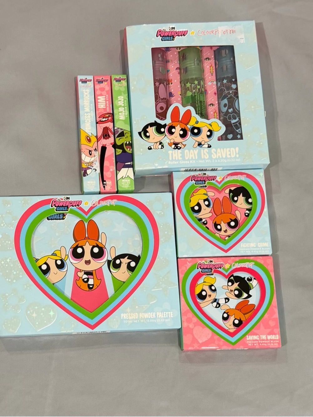 ColourPop x Powerpuff Girls Makeup Collection - Pink, Blue, Green